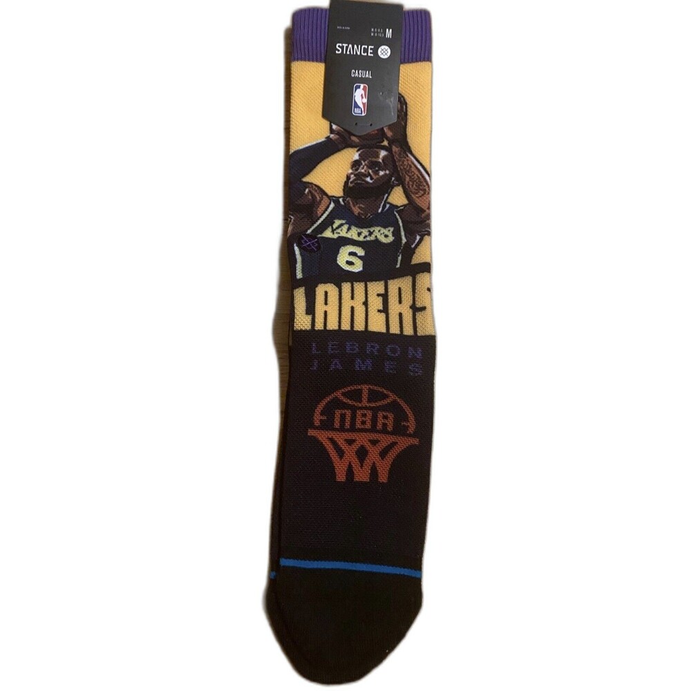 Stance Graded LA Lakers Lebron James Crew Socks Med M 6-8.5, W 8-10.5
